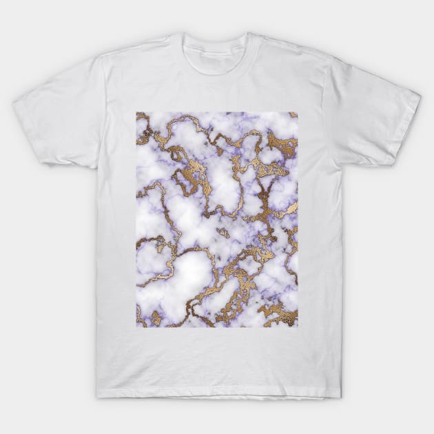 Amethyst Gold Marble Look T-Shirt by Rosemarie Guieb Designs